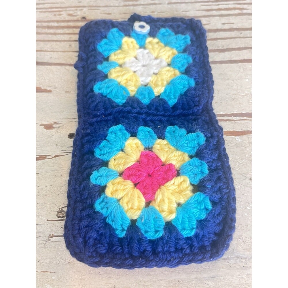 Vintage Granny Squares Hand Crocheted Eyeglass / Sunglass Case / Cottagecore